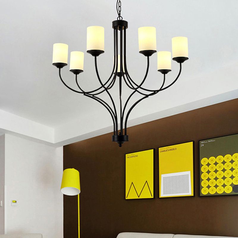 Cilindro Candelier Candelier de ópalo tradicional 7 luces APELÍTULO DE HOGAR NEGRO