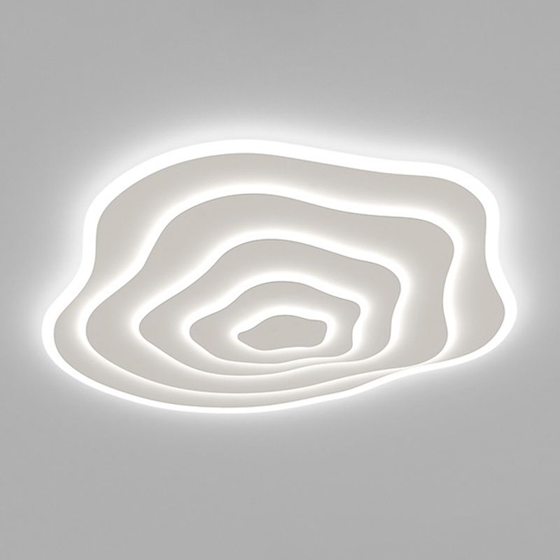 Single White LED Flush Mount Lighting Modern Unique Ceiling Light for Bedroom
