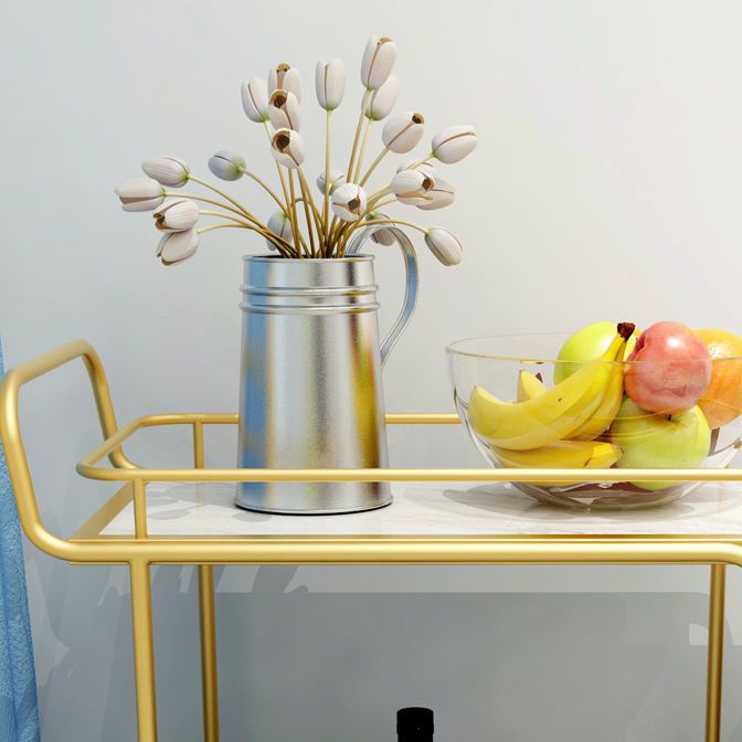 Modern 27.17"W Rolling Prep Table Metal Prep Table for Home Use