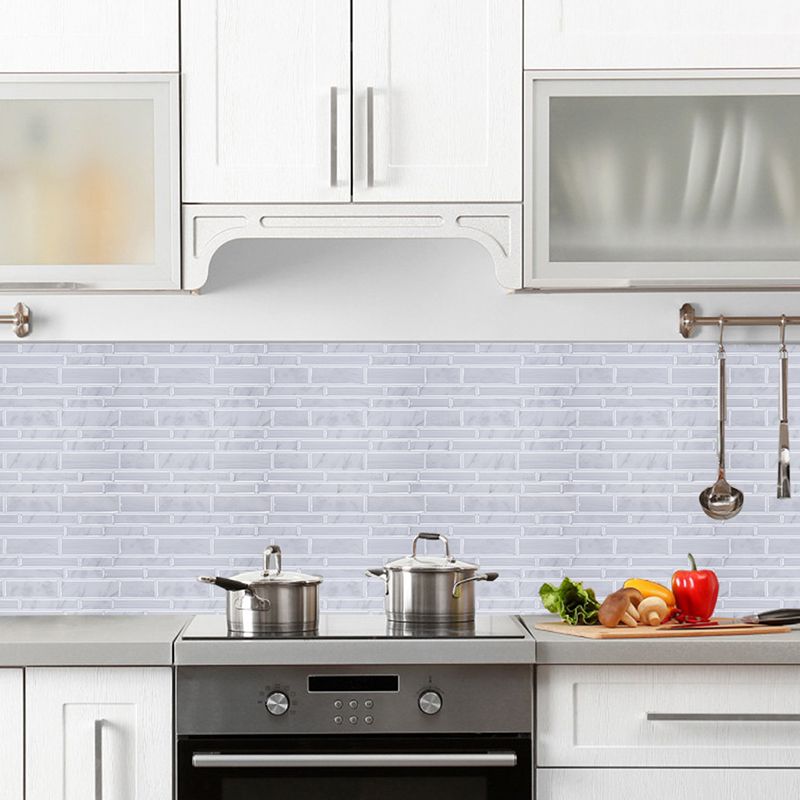 Cottage Wallpaper Panel Set Grey Brickwork Self-Sticking Wall Decor, 12' L x 12" W