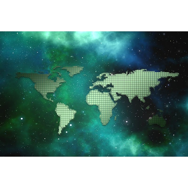 Illustration Earth Map Wall Mural Modern Stain Resistant Indoor Mural Wallpaper