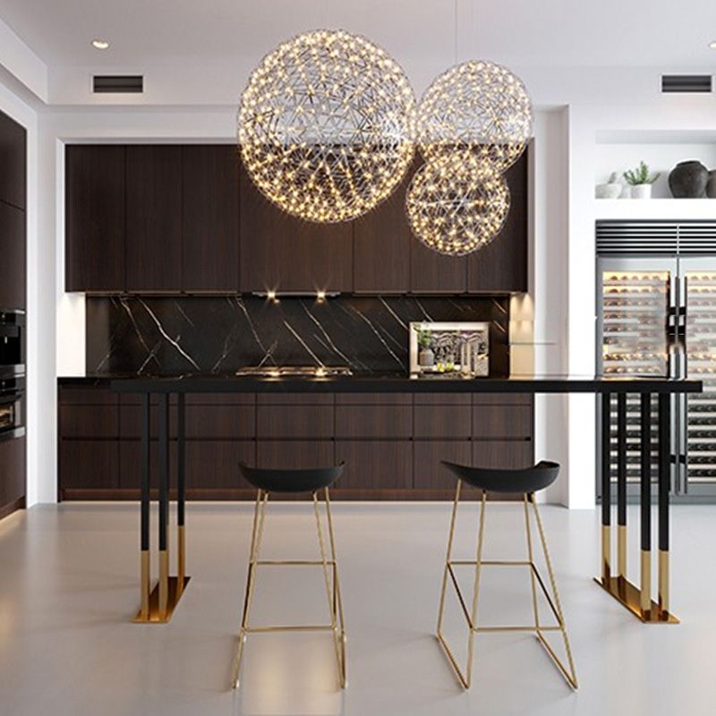 Glam Bar Height Table Solid Wood Top Bistro Bar Table for Patio Use