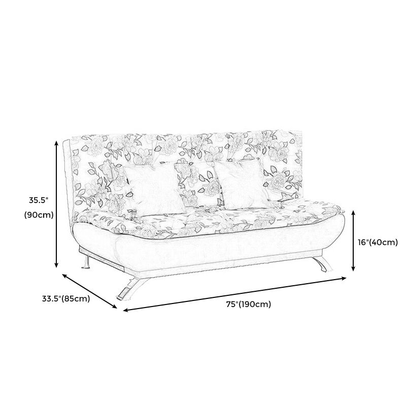 Polish Finish Armless Sofa Square Seating for Living Room and Bonus Room