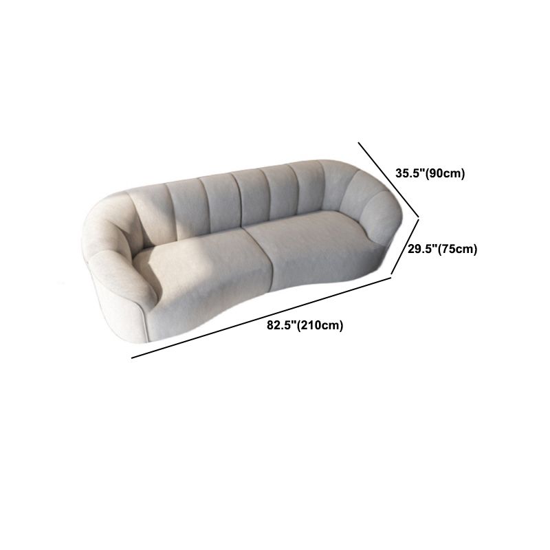 29.52" High Tuxedo Arm Sofa Gray Modern 3/4-seater Fabric Sofa