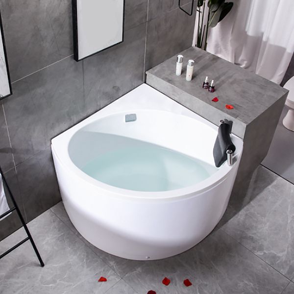 Modern 25.59-inch Tall Acrylic Tub Soak Corner White Bathtub