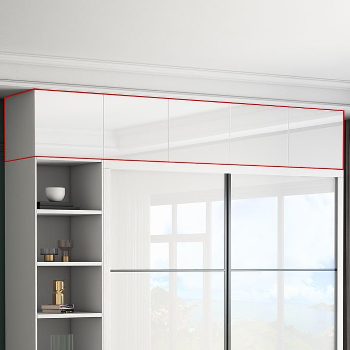 White High Gloss Wardrobe Armoire Modern Engineered Wood Wardrobe