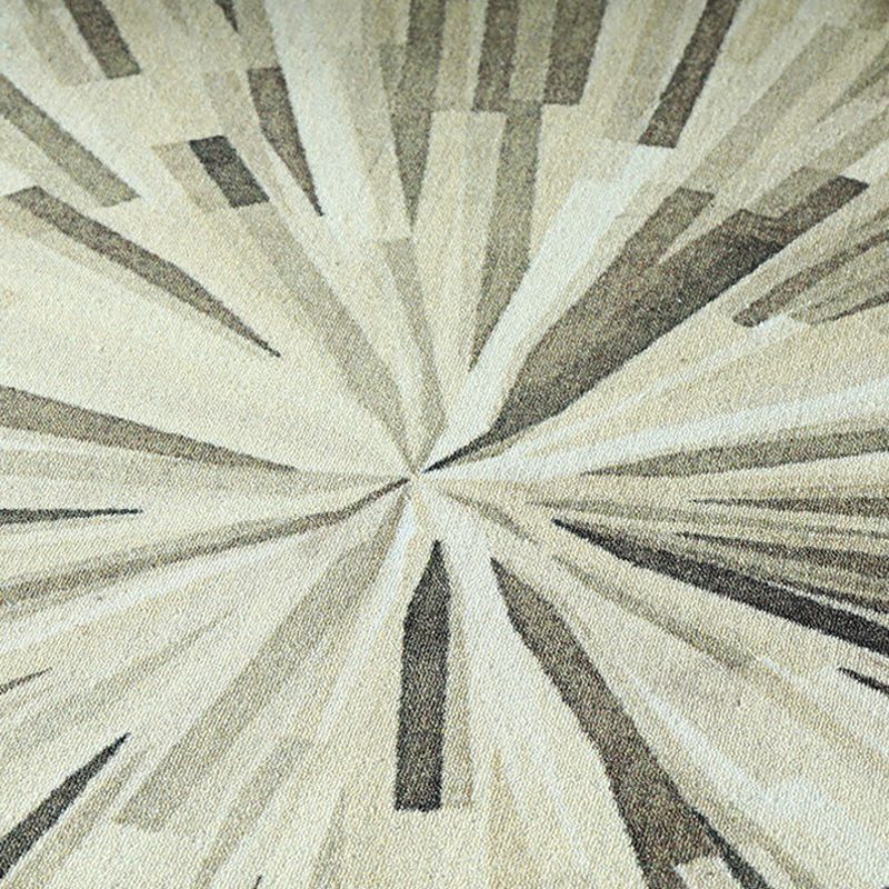Decorative Brown Novelty Rug Polyester Radial Pattern Area Carpet Washable Non-Slip Backing Pet Friendly Rug for Living Room
