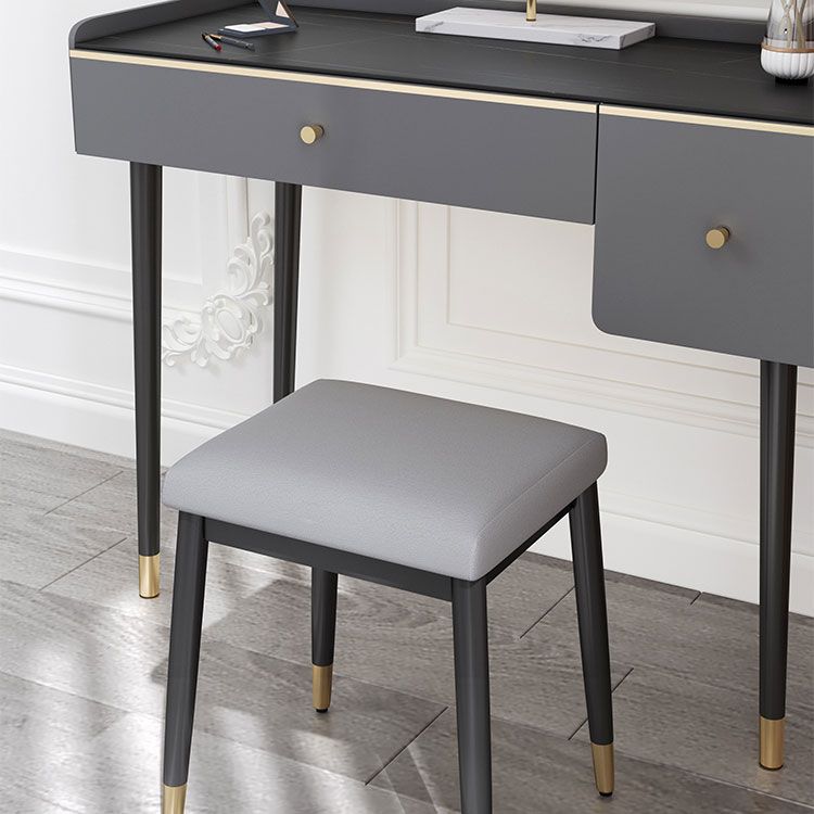 Modern Grey Standard Leather Solid Color Rectangle Indoor Standard