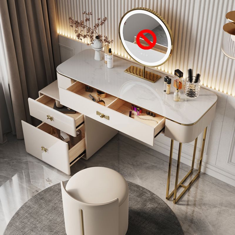 Glam Makeup Vanity Desk Table Slate Top Dressing Table with Drawer