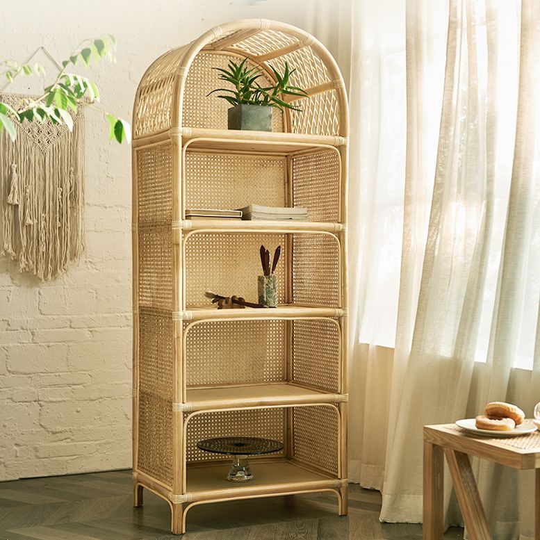 Contemporary Wooden Bookcase Closed Back Standard Bookshelf with Shelves