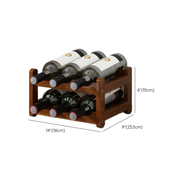 Modern Countertop Wine Rack Solid Wood Wine Bottle Rack for Home