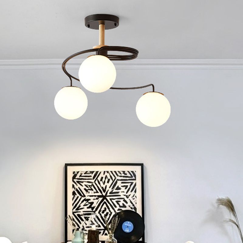 Contemporary Sphere Flush Light Glass Macaron Flush Mount Ceiling Fixture