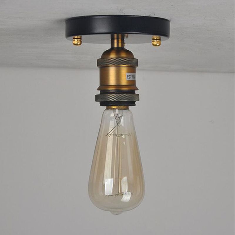 1-Light Retro Industrial Glass Ceiling Lights Hallway Dining Room Bedroom Lights with Aluminum Base