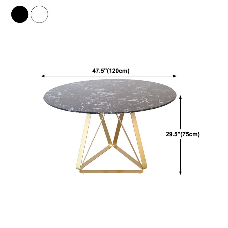 Traditional Luxury Dining Table Artificial Marble Round Table for Home