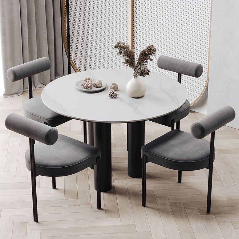 Glam Velvet Dining Chair Open Back Dining Side Furniture in Matte Finish for Indoor