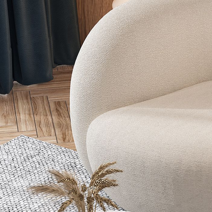 Beige Contemporary Standard Armless Sofa Curved Sofa for Living Room, Apartment