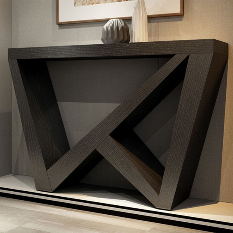 12" W Wood Console Table Mid-Century Modern Rectangle Accent Table for Hall