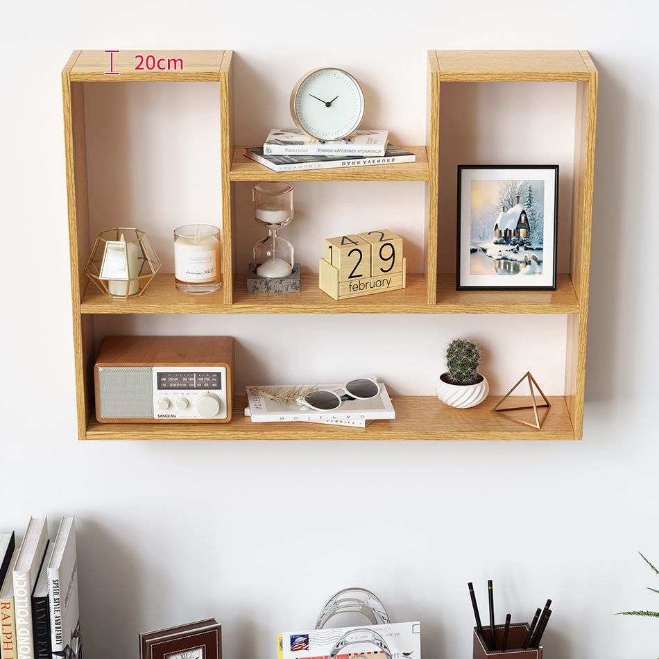 Modern Wooden Bookcase, Geometric Bookshelf for Any Room, 25.5" H X 8" W