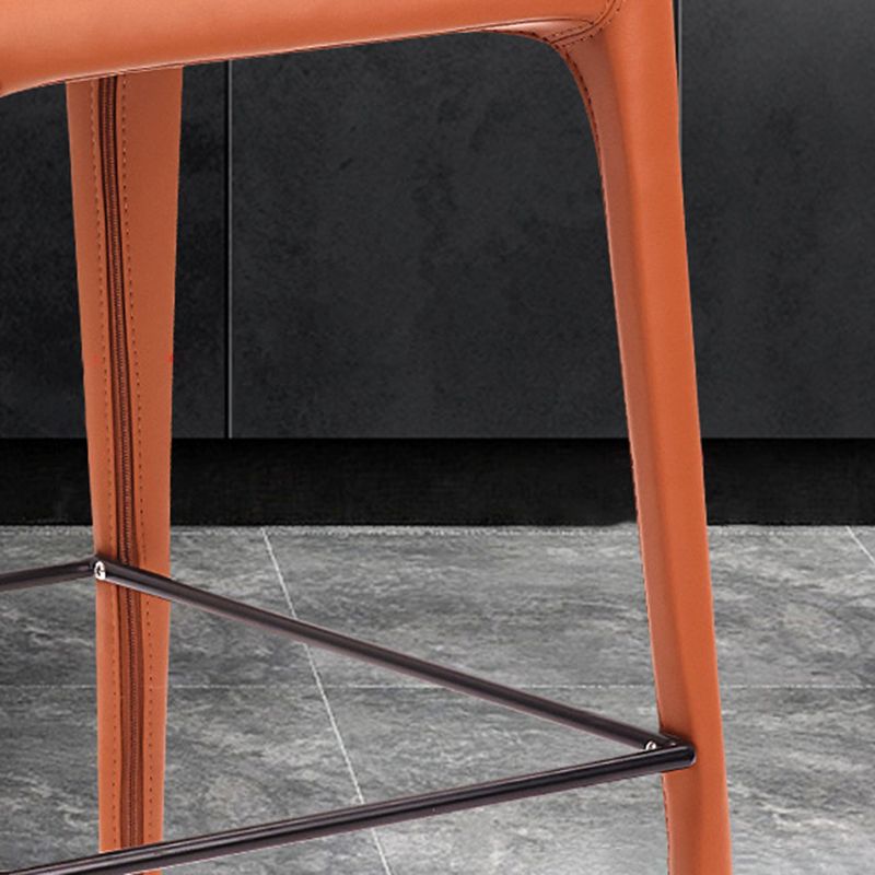 Modern Style Square Seat Barstool PU Leather Counter Bar Stool with Metal Legs