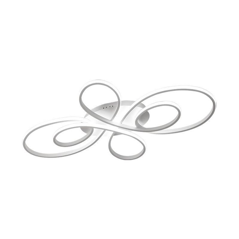 Moderne Linten Plafond Flush Mount Aluminium 23.5"/31.5" Brede LEIDENE Slaapkamer Flush Licht in Warm/Wit Licht, Wit/Donkere Koffie