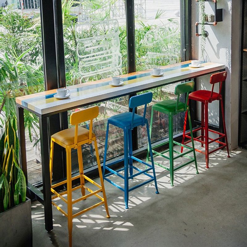 Rectangle Modern Bar Height Table Trestle Wood Counter Table for Coffee Shop