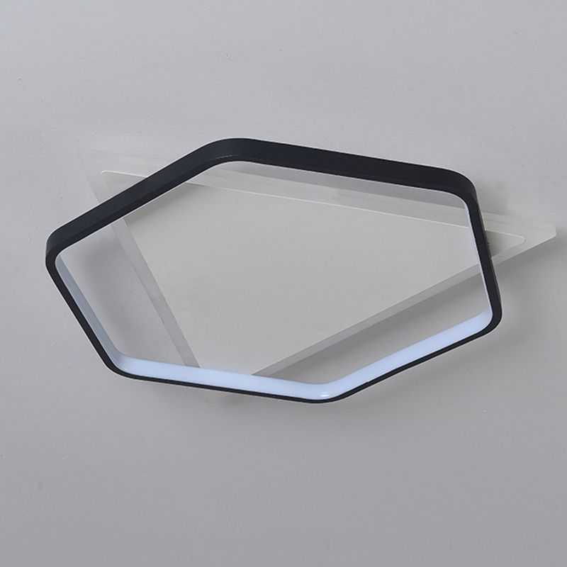 Plafonnier LED géométrique concis moderne en fer forgé avec abat-jour en acrylique