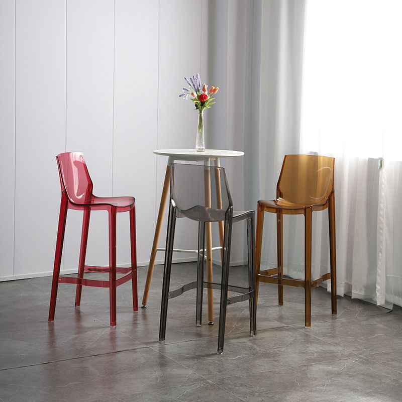 Industrial Armless Low Back Stool Acrylic Bar Stool for Living Room
