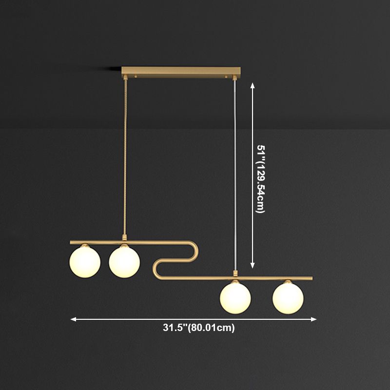 Runde Esszimmer Island Beleuchtung Fixture Glas modernes hängendes Licht in Gold