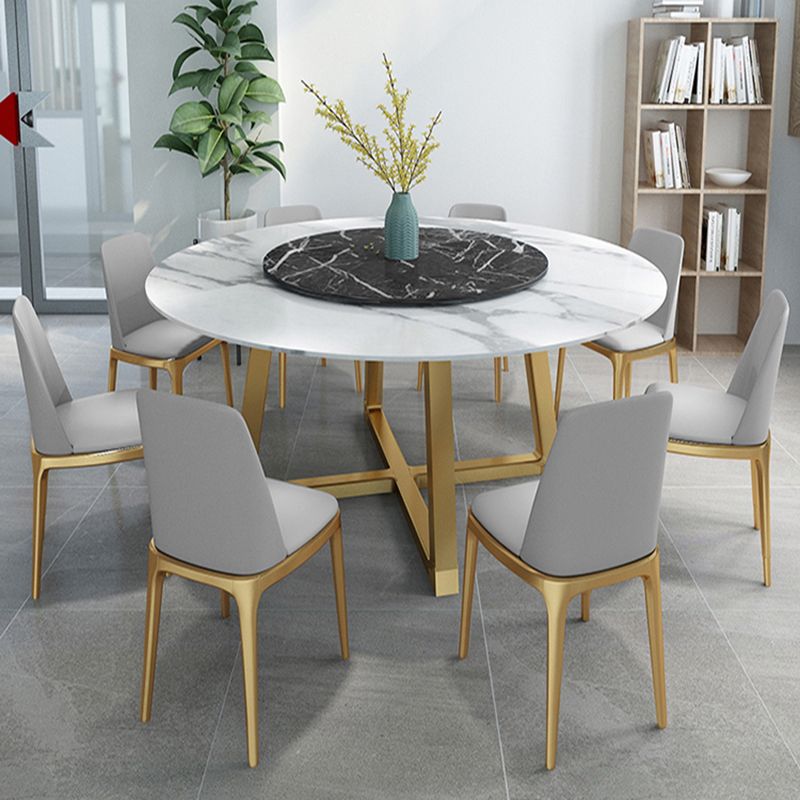 Modern Sintered Stone Dining Table Round Dinner Room Table for Dining Room