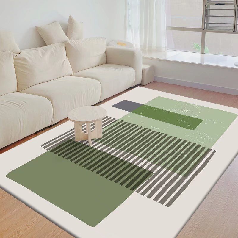 Fancy Modern Carpet Geometric Pattern Polyester Area Rug Non-Slip Backing Rug for Living Room