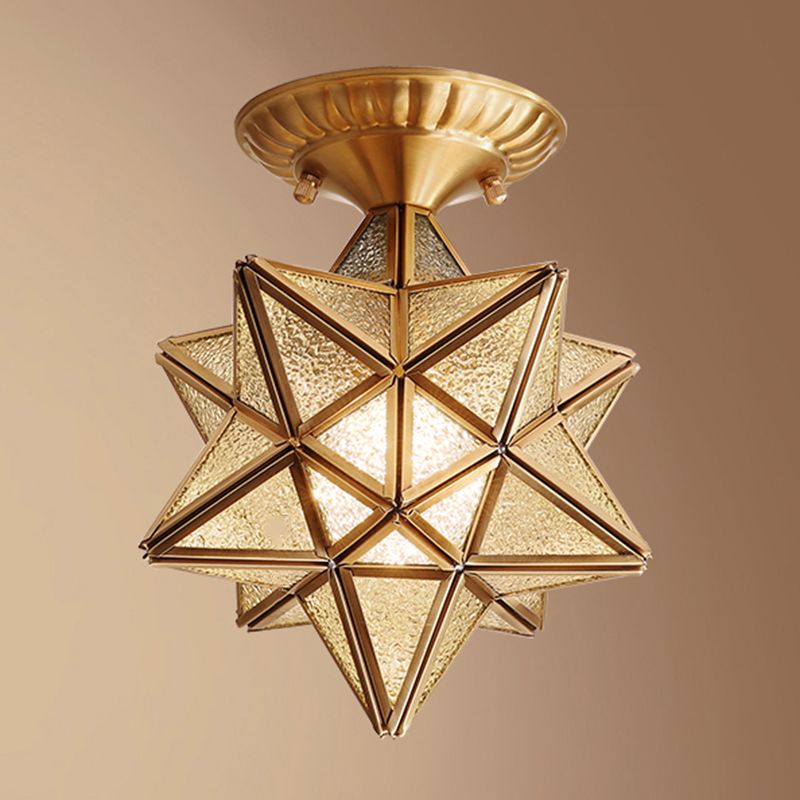 Shaded Aisle Semi Flush Mount Ceiling Light Vintage Glass Semi Flush Ceiling Light