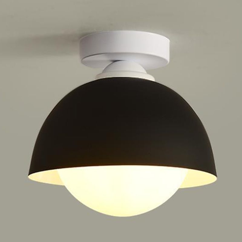 Modern Style Ceiling Light 1-Light Ceiling Mount Light with Glass Shade for Bedroom