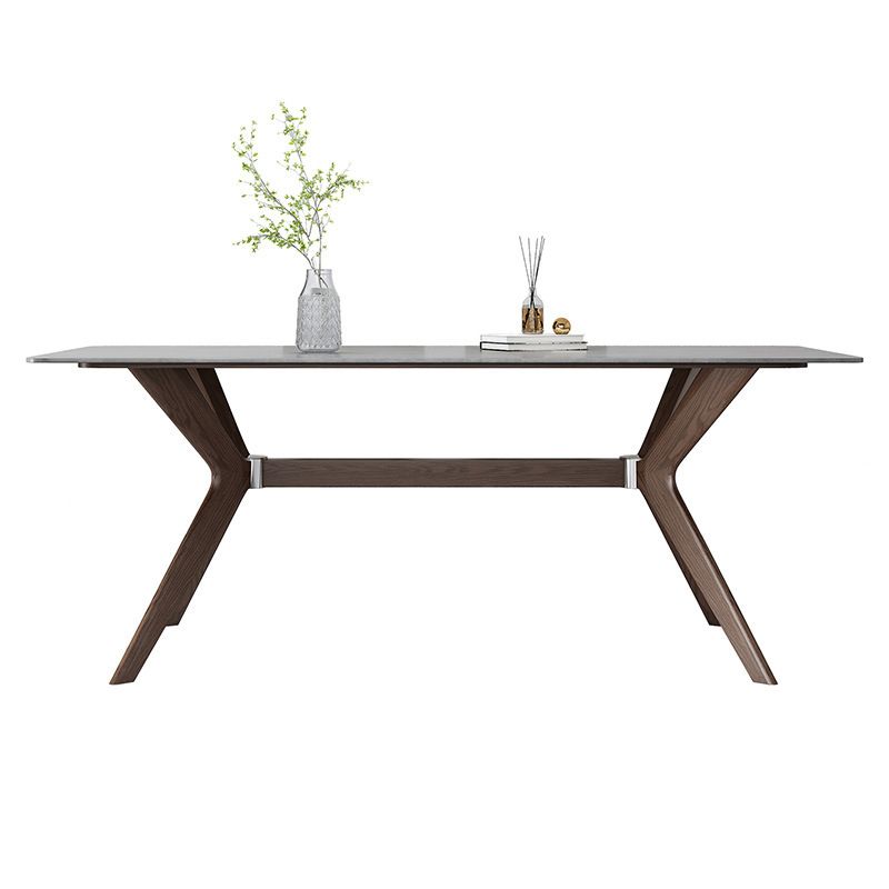 Contemporary Style 1/4/5/7 Pieces Dining Chairs Set Rectangle Stone Furniture in Gray