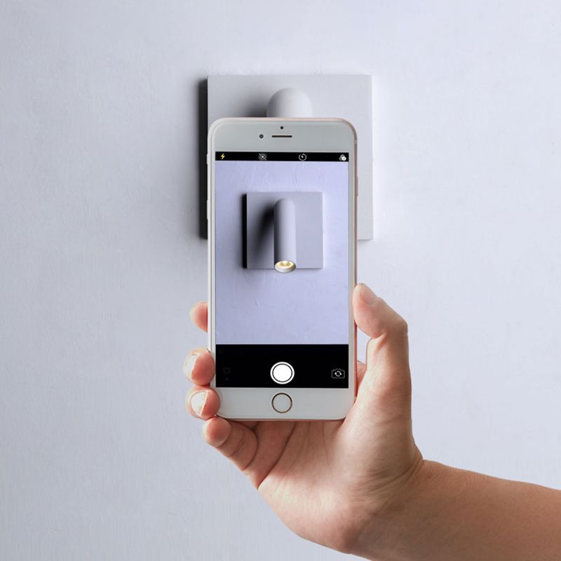 Modern Simple Wall Light Square Shape Wall Lamp with Aluminum Shade for Bedroom