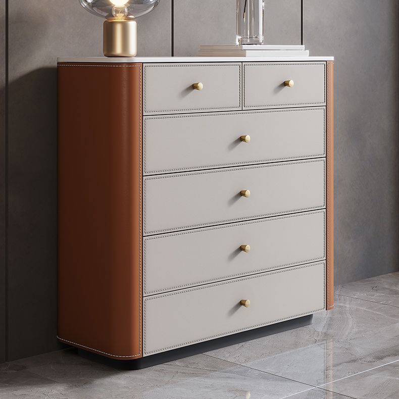 15.6-inch Width Storage Chest Stone Contemporary Dresser with 6 Drawers