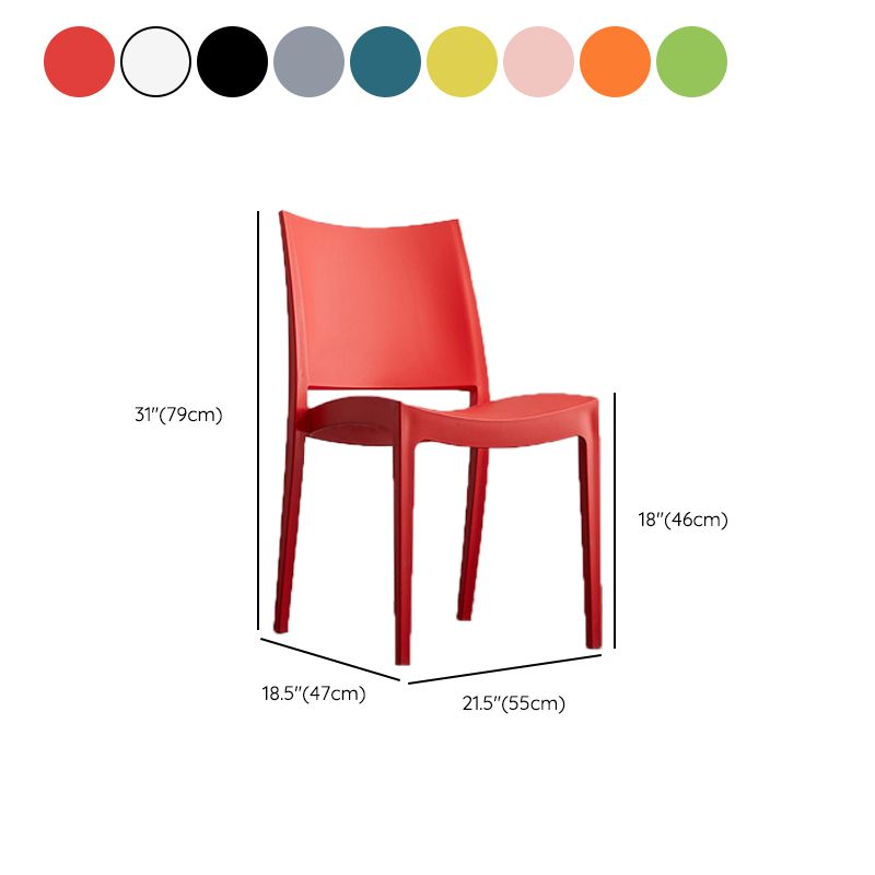 Dining Room Indoor Chair Plastic Armless Dining Accent Chair