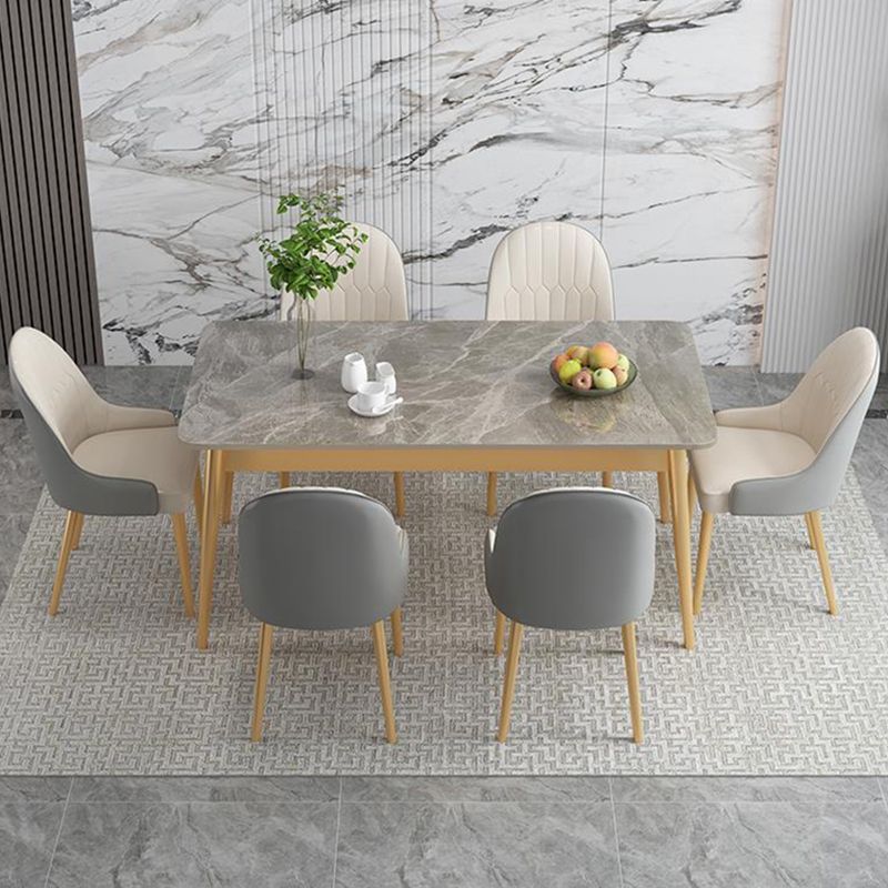 1/2/5/7 Pieces Nordic Dining Set Rectangle Stone Dining Table for Dining Room