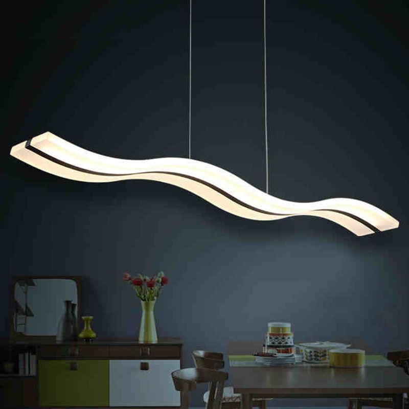 Acrylic White LED Island Light in Modern Creative Style Stainless-Steel Pendant Lamp for Dining Room