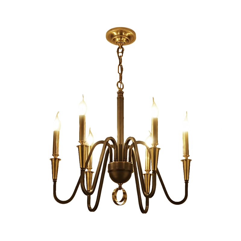 Messing kaarsen plafond hanglamp traditioneel metaal 6/8 lichten woonkamer kroonluchter verlichtingsarmatuur