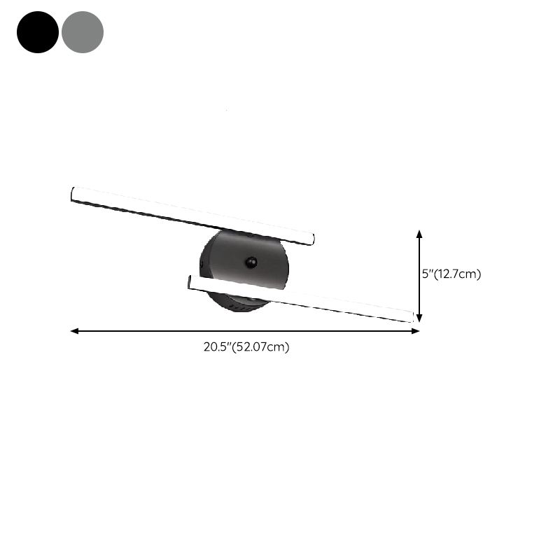 Nordic Style Metal Vanity Light Strip Shape LED Vanity Lamp for Shower Room