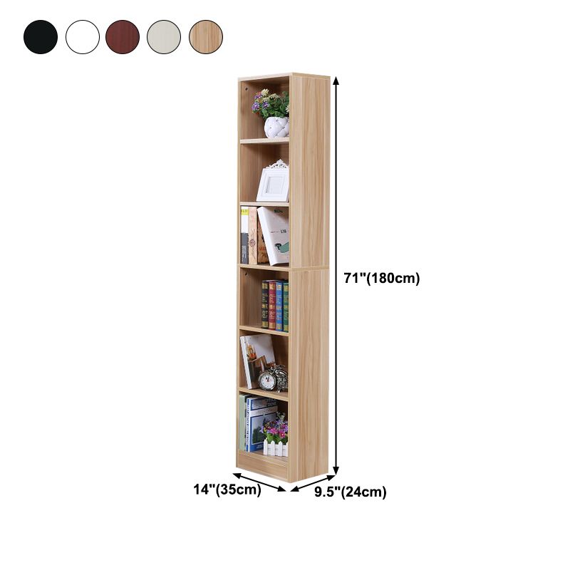 71"H x 9.45"W Bookcase Contemporary Style Closed Back Bookshelf for Home Office