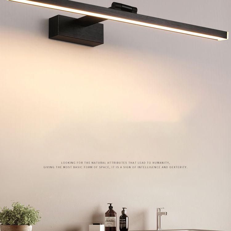 Metalen lineaire schaduw spiegel wandlampen modern 1 kop muurbevestiging in zwart