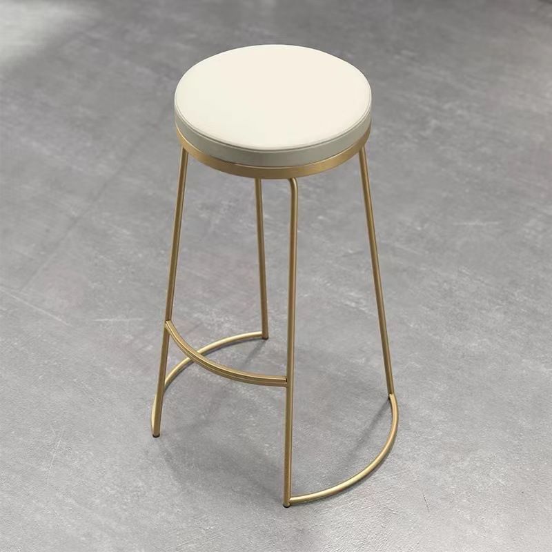 Glam Metal Barstool Fabric Counter Stool with Gold Legs in Matte Finish