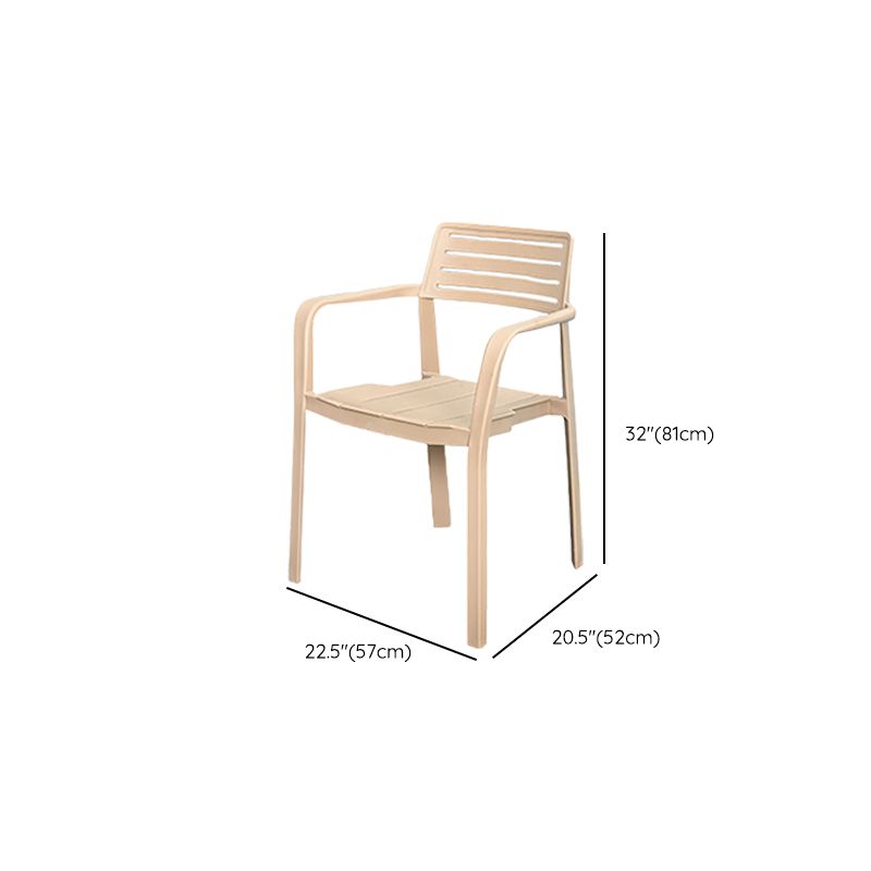 Metal Dining Side Chair Stacking Outdoor Bistro Chairs with Arm