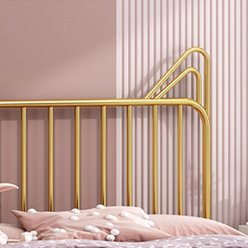 Glam Open-Frame Bed with Rectangle Headboard Metal Frame Bed