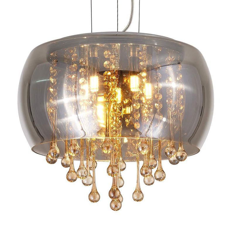 Ultra-modern Simplicity Drum Multi Light Pendant Glass Suspension Pendant Light for Restaurant