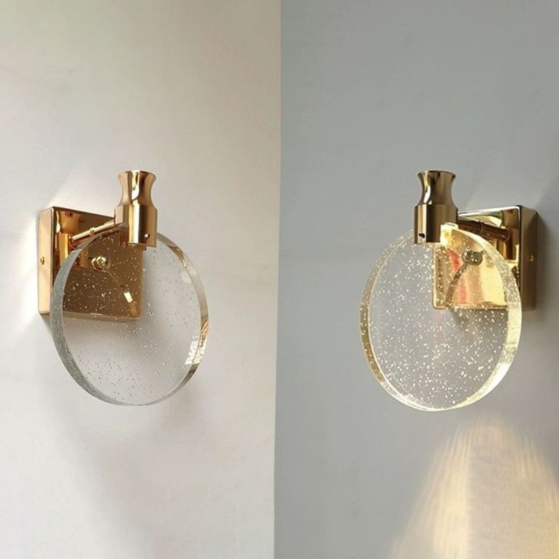 Light Luxury Crystal Wall Light Modern Simple Circle Led Wall Lamp for Living Room