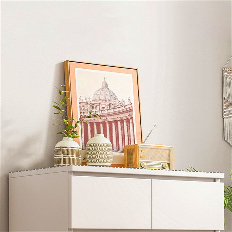 Contemporary 42.9-Inch Tall Wood Accent Chest with 6 Drawers