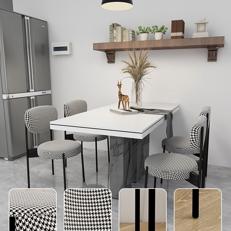 Chaise d'appoint en métal de Style Glam, finition mate, chaise de salle à manger à dossier ouvert pour usage domestique