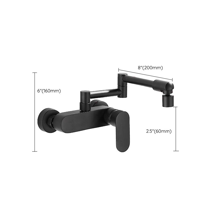 Modern One Handle Wall Mounted Pot Filler Low Profile Filler